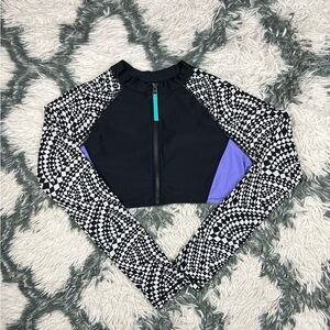 Speedo Girl's Crop Swim Cover Up Top Style 7722123 Size Large Long Sleeve